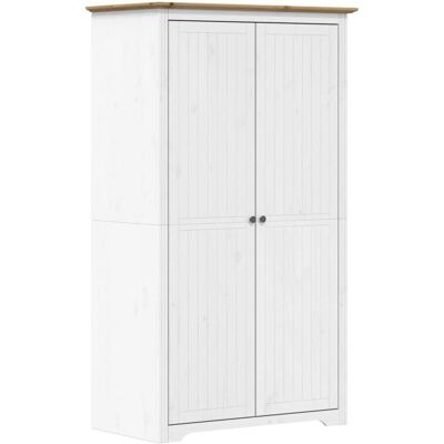 vidaXL BODO Kleiderschrank - Französischer Stil, Kiefernholz, Weiß & Braun, 101x52x176,5cm vidaXL BODO Kleiderschrank - Französischer Stil, Kiefernholz, Weiß & Braun, 101x52x176,5cm