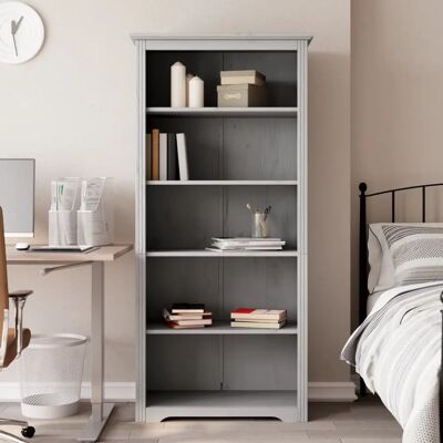 vidaXL BODO Étagère en Bois Massif de Pin Gris 5 Niveaux - Bibliothèque - Publicité vidaXL BODO Étagère en Bois Massif de Pin Gris 5 Niveaux - Bibliothèque - Publicité