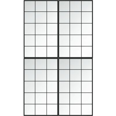 vidaXL Zestaw 4 luster ściennych czarnych 100x60 cm - Dekoracja ścienna vidaXL Zestaw 4 luster ściennych czarnych 100x60 cm - Dekoracja ścienna
