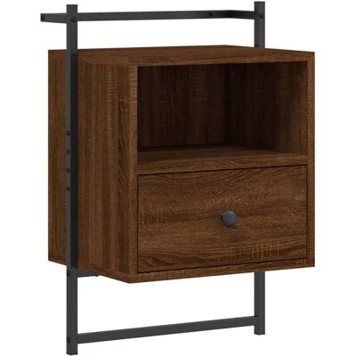 vidaXL 833441 Nachttisch - Wandmontierter Nachttisch Eiche Braun vidaXL 833441 Nachttisch - Wandmontierter Nachttisch Eiche Braun