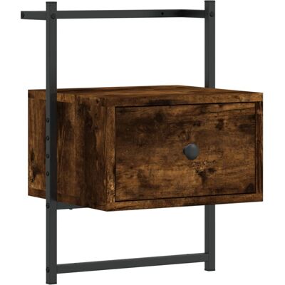 vidaXL Table de Nuit - Chevet Mural en Chêne Fumé 35x30x51 cm - Publicité vidaXL Table de Nuit - Chevet Mural en Chêne Fumé 35x30x51 cm - Publicité