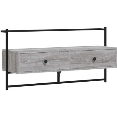 vidaXL Wandmontierter TV-Schrank in Grau Sonoma - Media- und Aufbewahrungsunit vidaXL Wandmontierter TV-Schrank in Grau Sonoma - Media- und Aufbewahrungsunit