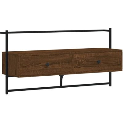 vidaXL 833462 Wandmontiertes TV-Schrank aus braunem Eichenholz - Mediacabinet vidaXL 833462 Wandmontiertes TV-Schrank aus braunem Eichenholz - Mediacabinet