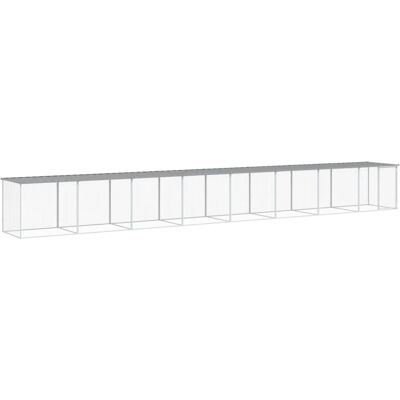 vidaXL Kurnik z dachem w kolorze jasnoszarym 803x98x90 cm - Kurnik vidaXL Kurnik z dachem w kolorze jasnoszarym 803x98x90 cm - Kurnik