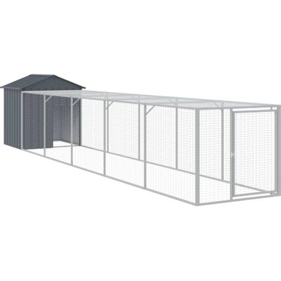 Klatka dla kurczaków z wybiegem vidaXL - Stal ocynkowana, 117x609x123 cm Klatka dla kurczaków z wybiegem vidaXL - Stal ocynkowana, 117x609x123 cm
