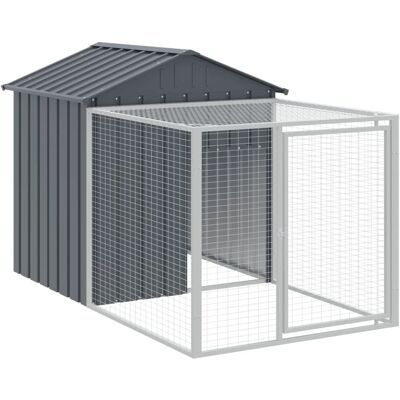Kyllingehus med Løbegård - Galvaniseret Stål - 117x1017x123 cm Kyllingehus med Løbegård - Galvaniseret Stål - 117x1017x123 cm