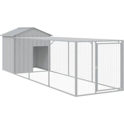 vidaXL Chicken Cage with Run Light Grey - Chicken Cage with Run vidaXL Chicken Cage with Run Light Grey - Chicken Cage with Run