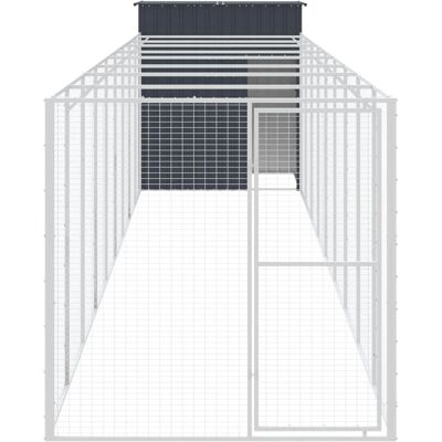 vidaXL Hundehütte mit Laufbereich - Verzinkter Stahl - 165x1067x181 cm vidaXL Hundehütte mit Laufbereich - Verzinkter Stahl - 165x1067x181 cm