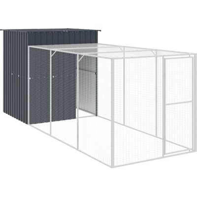 Kyllingetrug med løbe - Galvaniseret stål - 165x455x181 cm Kyllingetrug med løbe - Galvaniseret stål - 165x455x181 cm