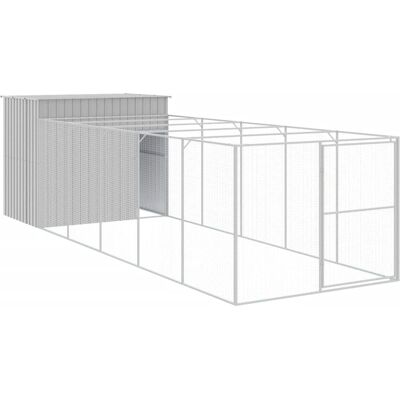 vidaXL Hundegård med hytte - Stor, Galvaniseret stål, Lys grå vidaXL Hundegård med hytte - Stor, Galvaniseret stål, Lys grå