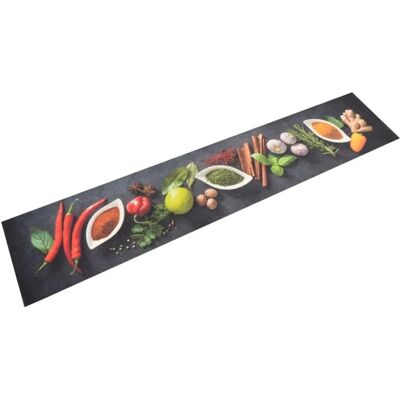 vidaXL Dunkelgrauer Küchenbodenmatte - Waschbarer Teppich - Mehrfarbig - 60x300 cm vidaXL Dunkelgrauer Küchenbodenmatte - Waschbarer Teppich - Mehrfarbig - 60x300 cm