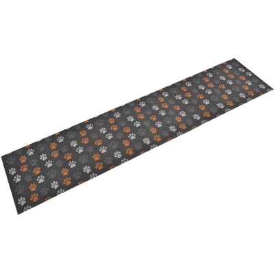 Tapis de cuisine vidaXL gris avec empreintes de pattes 60x300cm - Tapis de cuisine Tapis de cuisine vidaXL gris avec empreintes de pattes 60x300cm - Tapis de cuisine