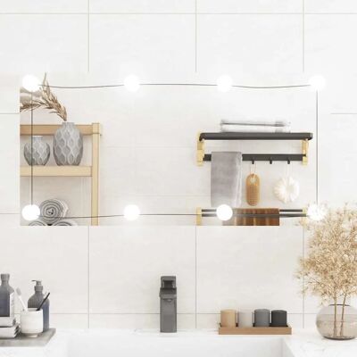 vidaXL Lustro ścienne z oświetleniem LED 40x80 cm Prostokątne ze szkła - Lustro ścienne vidaXL Lustro ścienne z oświetleniem LED 40x80 cm Prostokątne ze szkła - Lustro ścienne
