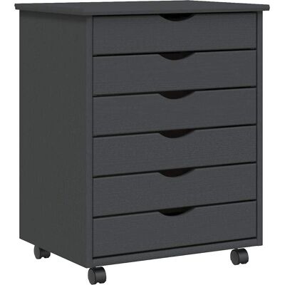 vidaXL Grijze 53x39x65.5cm Rolkast met Lades - Kast vidaXL Grijze 53x39x65.5cm Rolkast met Lades - Kast