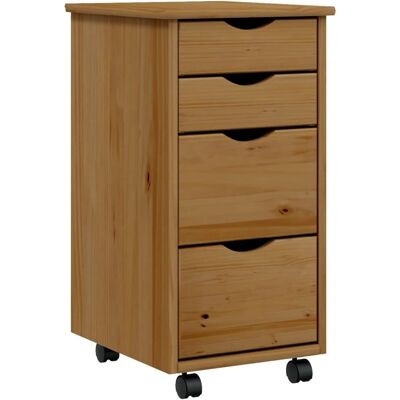 vidaXL Honingbruine Rolling Kast - Kantoor Kast met Lades vidaXL Honingbruine Rolling Kast - Kantoor Kast met Lades