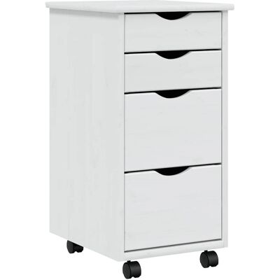 vidaXL Witte Rolkast met Lades - Kast vidaXL Witte Rolkast met Lades - Kast