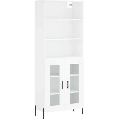 vidaXL Weißer Highboard - Stauraummöbel für Wohnzimmer vidaXL Weißer Highboard - Stauraummöbel für Wohnzimmer
