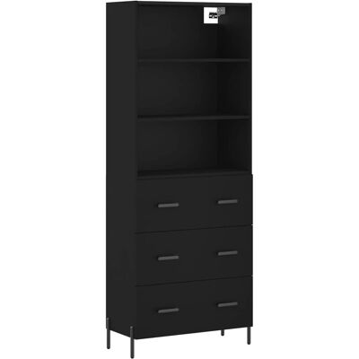 vidaXL Meuble Haut Noir 69,5x34x180 cm Bois Multicouche - Buffet - Publicité vidaXL Meuble Haut Noir 69,5x34x180 cm Bois Multicouche - Buffet - Publicité