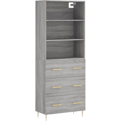 vidaXL Graues Sonoma Highboard - Wohnzimmer Schrank vidaXL Graues Sonoma Highboard - Wohnzimmer Schrank