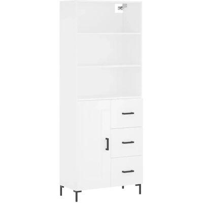 vidaXL Weißer Highboard 69,5x34x180 cm Stauraum - Sideboard vidaXL Weißer Highboard 69,5x34x180 cm Stauraum - Sideboard
