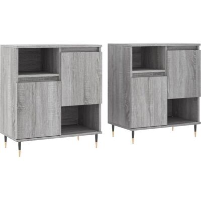 vidaXL Graues Sonoma 2-tlg. Sideboard - Wohnzimmerschrank vidaXL Graues Sonoma 2-tlg. Sideboard - Wohnzimmerschrank