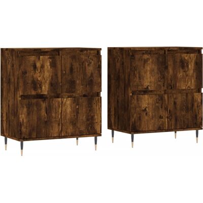 vidaXL Gerookte Eik 2-delige Dressoir - Opbergkast, Woonkamermeubel vidaXL Gerookte Eik 2-delige Dressoir - Opbergkast, Woonkamermeubel