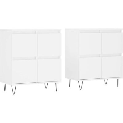 vidaXL Dressoir 2 stuks Wit Multiplex - Dressoir vidaXL Dressoir 2 stuks Wit Multiplex - Dressoir