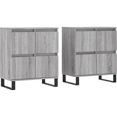 vidaXL Grijs Sonoma 2-delige Dressoir - Woonkamer Opbergruimte vidaXL Grijs Sonoma 2-delige Dressoir - Woonkamer Opbergruimte