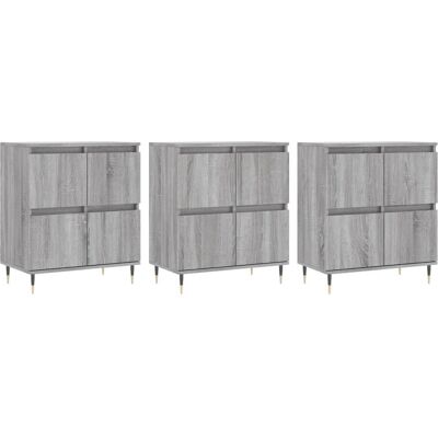 vidaXL Graues Sonoma Sideboard 3 Stück - Sideboard vidaXL Graues Sonoma Sideboard 3 Stück - Sideboard
