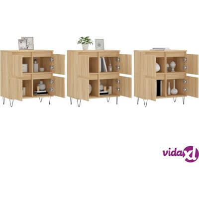 vidaXL Buffet 3 pièces Chêne Sonoma Blanc - Publicité vidaXL Buffet 3 pièces Chêne Sonoma Blanc - Publicité
