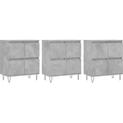 vidaXL 3190201 Barandilla moderna gris de cemento 3 piezas - Muebles para sala vidaXL 3190201 Barandilla moderna gris de cemento 3 piezas - Muebles para sala