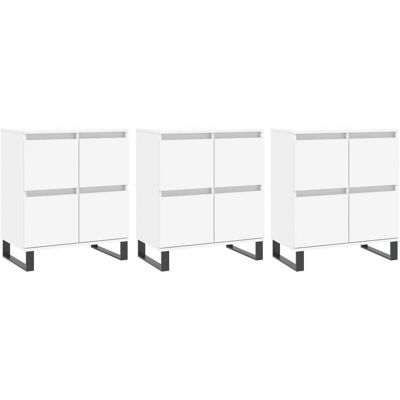 Buffet Blanc 3 Pièces vidaXL - Rangement - Publicité Buffet Blanc 3 Pièces vidaXL - Rangement - Publicité
