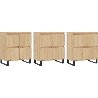 vidaXL Sonoma Eiche 3-tlg. Sideboard-Set - Wohnzimmer vidaXL Sonoma Eiche 3-tlg. Sideboard-Set - Wohnzimmer