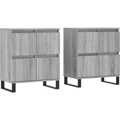 vidaXL Set van 3 sideboards in grijs Sonoma - Dressoir vidaXL Set van 3 sideboards in grijs Sonoma - Dressoir