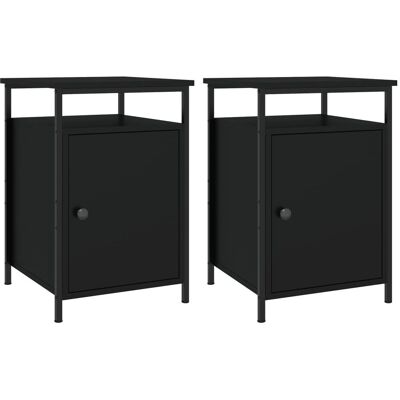 vidaXL Schwarzes Nachttisch - Kompakter, Robuster Beistelltisch vidaXL Schwarzes Nachttisch - Kompakter, Robuster Beistelltisch