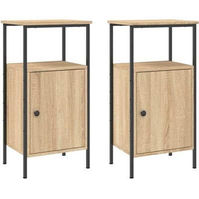 vidaXL Sonoma Oak Nachtkastjes 2 stuks - Nachtkastjes vidaXL Sonoma Oak Nachtkastjes 2 stuks - Nachtkastjes