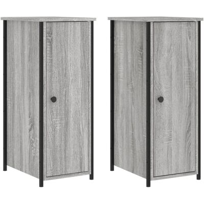 vidaXL Yöpöytä - 2 kpl Harmaa Sonoma Teollinen tyyli vidaXL Yöpöytä - 2 kpl Harmaa Sonoma Teollinen tyyli
