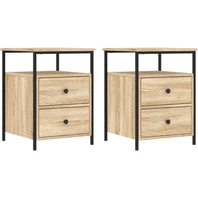 vidaXL Nachtkastjes Sonoma Eik 2 stuks - Nachtkastjes vidaXL Nachtkastjes Sonoma Eik 2 stuks - Nachtkastjes