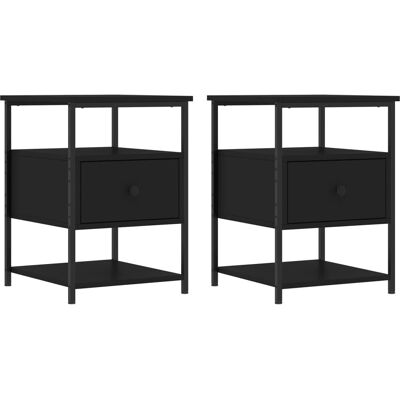 vidaXL Nachttisch - 2 Stück Schwarz vidaXL Nachttisch - 2 Stück Schwarz