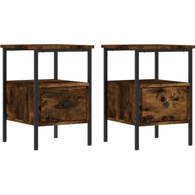 vidaXL Gebruikt eikenhouten nachtkastjes - 2 stuks, Compact & Duurzaam vidaXL Gebruikt eikenhouten nachtkastjes - 2 stuks, Compact & Duurzaam
