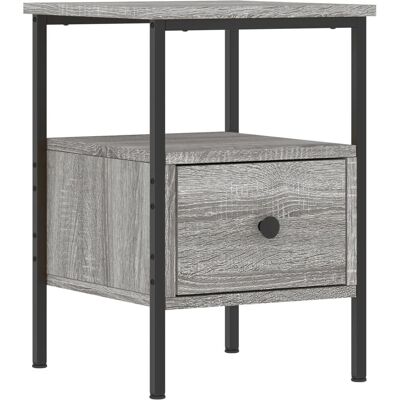 vidaXL 826049 Nachtkastje - Ingegnerd Hout - Sonoma Grijs - Bedside Tafel vidaXL 826049 Nachtkastje - Ingegnerd Hout - Sonoma Grijs - Bedside Tafel