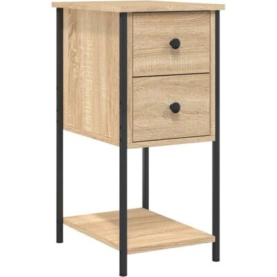 vidaXL Nachtschrank Sonoma Eiche - Kompakt, Langlebig, Einfach zu Montieren vidaXL Nachtschrank Sonoma Eiche - Kompakt, Langlebig, Einfach zu Montieren