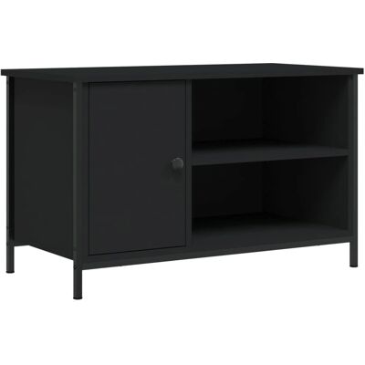 vidaXL Zwart 80x40x50cm Engineered Hout Tv-kast - Tv Meubel vidaXL Zwart 80x40x50cm Engineered Hout Tv-kast - Tv Meubel