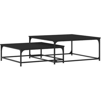 vidaXL Zwarte Stapelbare Salontafels - Salontafels vidaXL Zwarte Stapelbare Salontafels - Salontafels
