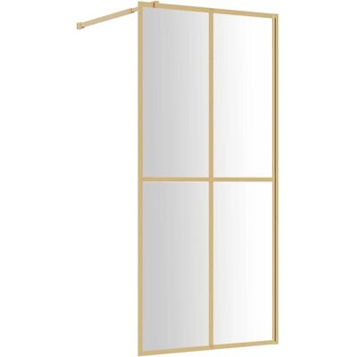 vidaXL Walk-in Shower Wall Bath Screen with Clear ESG Glass Gold - Shower Wall vidaXL Walk-in Shower Wall Bath Screen with Clear ESG Glass Gold - Shower Wall