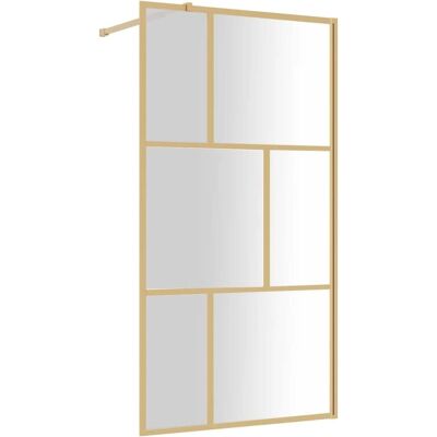 vidaXL Walk-in Shower Wall Bath Screen with ESG Glass Gold - Shower Wall Type vidaXL Walk-in Shower Wall Bath Screen with ESG Glass Gold - Shower Wall Type