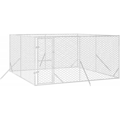 vidaXL Enclos extérieur pour chiens 4x4x2 m - Acier galvanisé - Publicité vidaXL Enclos extérieur pour chiens 4x4x2 m - Acier galvanisé - Publicité