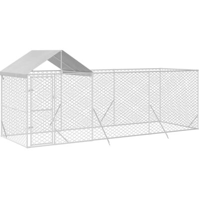 vidaXL Zewnętrzna buda dla psa - Srebrna, 6x2x2.5 m - Buda dla psa vidaXL Zewnętrzna buda dla psa - Srebrna, 6x2x2.5 m - Buda dla psa