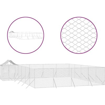 vidaXL Zewnętrzny kojec dla psów z wodoodpornym dachem - 10x8x2,5 m vidaXL Zewnętrzny kojec dla psów z wodoodpornym dachem - 10x8x2,5 m