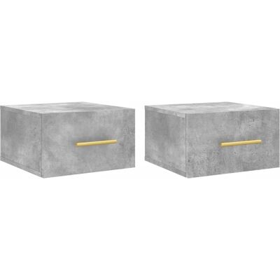 vidaXL Wandgemonteerde Nachtkastje Beton Grijs 35x35x20 cm - Nachtkastje vidaXL Wandgemonteerde Nachtkastje Beton Grijs 35x35x20 cm - Nachtkastje